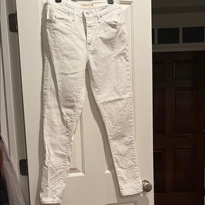 Levi’s 721 High Rise Skinny, size 30, white denim, like new